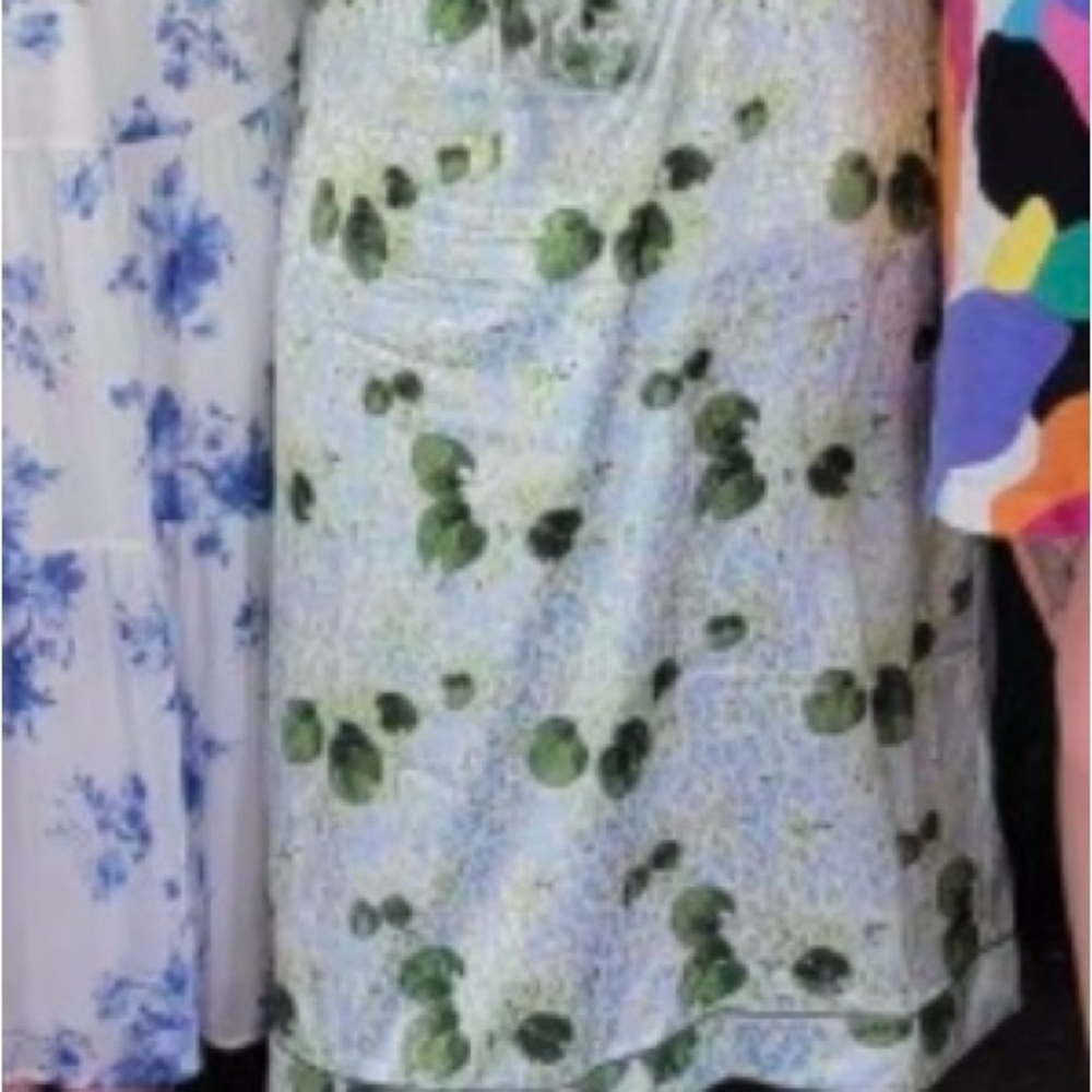 Tuckernuck Green Ruched Pencil Midi Skirt